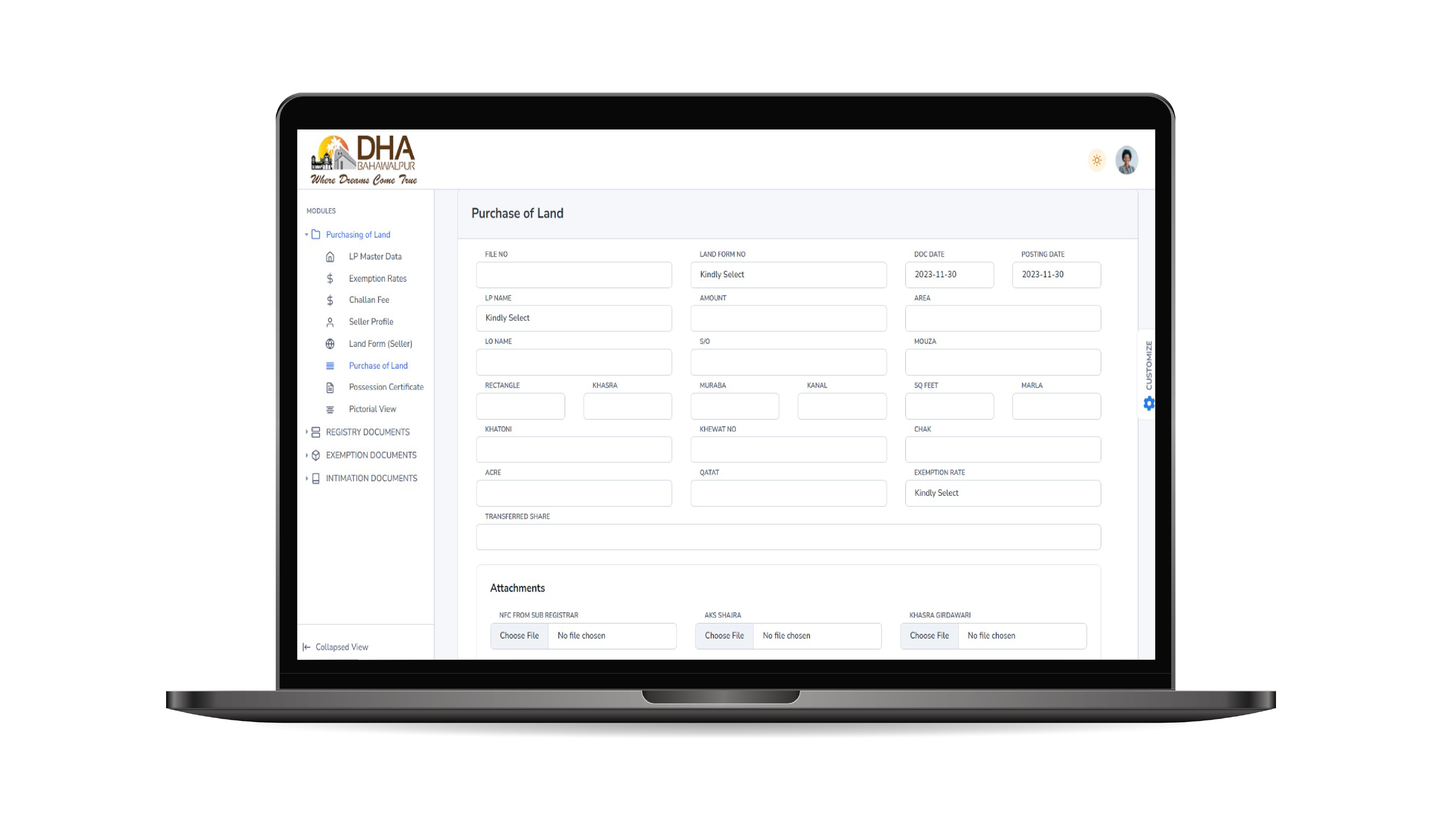 Land Management system